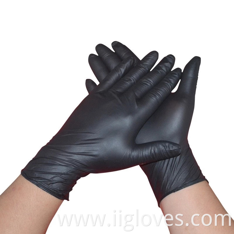 Tattoo Hair Salon Use Black Nitrile Gloves